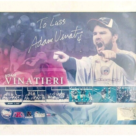 2002 Adam Vinatieri Autographed 8x10" Photo Signed New England Patriots DWBB7 - Picture 1 of 3